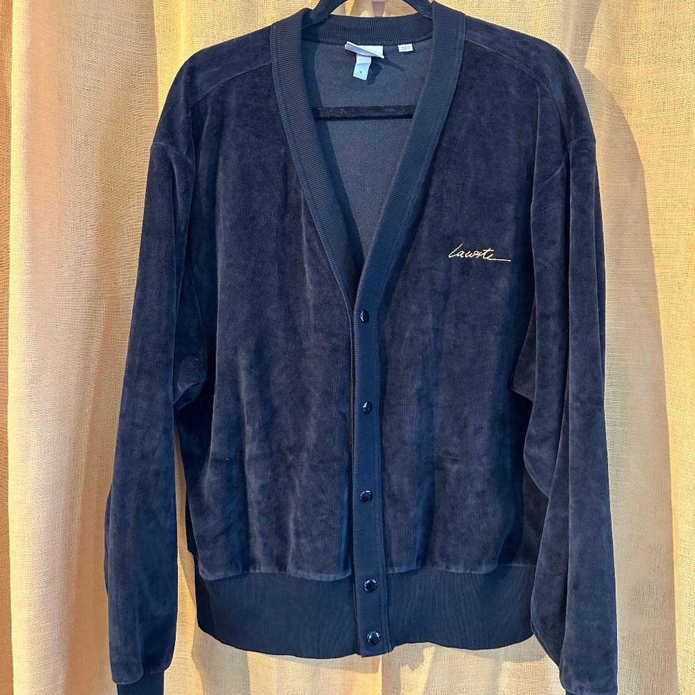 Lacoste Men's Black Cardigan Sweater